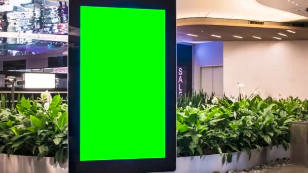 Billboard Mockup Video Green Screen Chroma Taste Vergrössern Kameraeffekt — Stockvideo