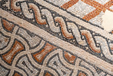 Soyut biçimlerde antik dekoratif mozaiğin ayrıntıları