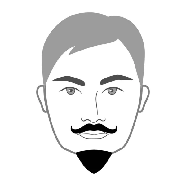 Van Dyke Barba Estilo Hombre Ilustración Cara Cabello Facial Mustache — Vector de stock