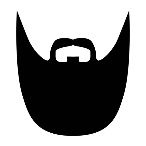 Full Beard Lange Stijl Mannen Illustratie Gezichtshaar Snor Vector Zwarte — Stockvector