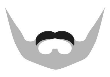 Sakallı bıyıklı, erkek bıyıklı, resimli bıyıklı, sakallı. Siyah vektör erkek moda düz berber koleksiyonu seti. Beyaz arkaplanda şık saç stili izole edilmiş dış hat.