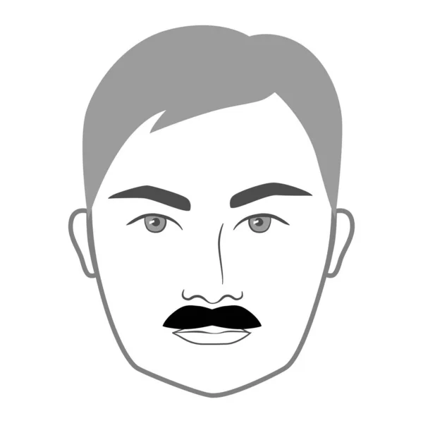 Copstash Standard Mustache Style Beard Men Face Illustration Facial Hair — Stock Vector
