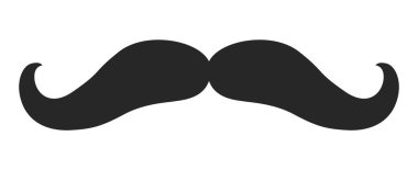 Handlebar Bıyık stili erkek çizimi. Yüz kıllı bıyık. Siyah vektör erkek moda düz berber koleksiyonu seti. Beyaz arkaplanda şık saç stili izole edilmiş dış hat.