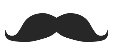 Dapper Bıyık Bıyık stili erkek çizimi. Yüz kıllı bıyık. Siyah vektör erkek moda düz berber koleksiyonu seti. Beyaz arkaplanda şık saç stili izole edilmiş dış hat.