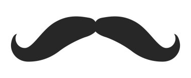 Silahlı soyguncu bıyıklı adam stili çizim yüz kıllı bıyık. Siyah vektör erkek moda düz berber koleksiyonu seti. Beyaz arkaplanda şık saç stili izole edilmiş dış hat.