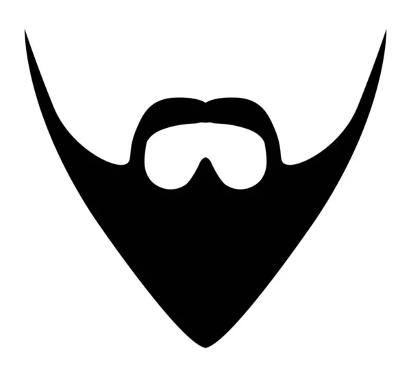 Pointed Beard Stijl Mannen Illustratie Gezichtshaar Snor Vector Zwarte Man — Stockvector
