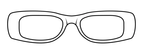 Slim Square Keret Szemüveg Divat Tartozék Illusztráció Napszemüveg Elölnézet Férfiak — Stock Vector