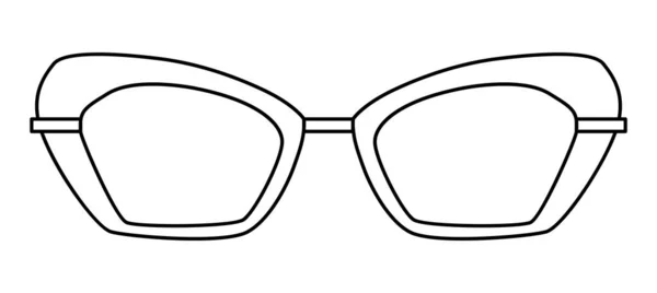 Ilustración Accesorios Moda Gafas Futuristic Cat Eye Montura Vista Frontal — Archivo Imágenes Vectoriales