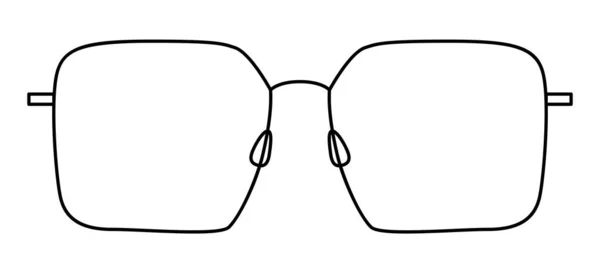 Malapena Rettangolo Cornice Occhiali Moda Accessorio Illustrazione Sunglass Vista Frontale — Vettoriale Stock