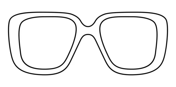 Retro Square Ram Glasögon Mode Tillbehör Illustration Solglasfront För Män — Stock vektor