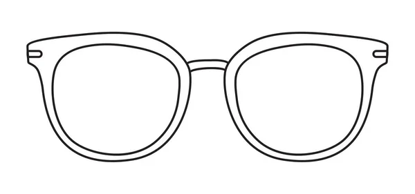 圆形镜框眼镜时尚配饰图解 女用太阳镜前视镜 异质轮廓 平边眼镜 镜框轮廓 白色轮廓 — 图库矢量图片