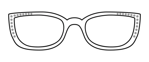 Bejewelled Foxy Πλαίσιο Γυαλιά Μόδας Αξεσουάρ Εικονογράφηση Γυαλί Ηλίου Εμπρόσθια — Διανυσματικό Αρχείο