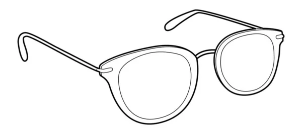 Oversize Occhiali Telaio Rotondo Illustrazione Accessorio Moda Sunglass Vista Gli — Vettoriale Stock