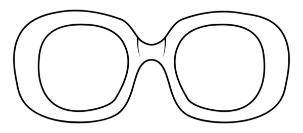 Retro Oval Frame Glasses Fashion Accessory Illustration Sunglass Front View — Stock Vector