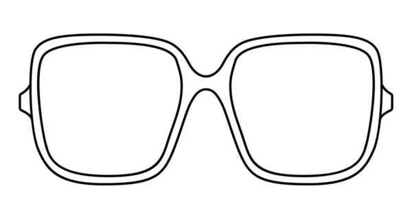 Retro Vierkante Frame Glazen Mode Accessoire Illustratie Zonneglas Vooraanzicht Voor — Stockvector