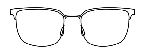 Browline Ram Glasögon Mode Tillbehör Illustration Solglasfront För Män Kvinnor — Stock vektor