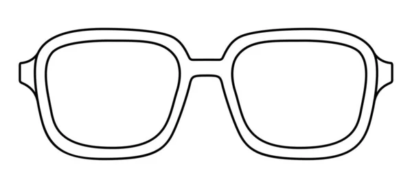 Retro Square Keret Szemüveg Divat Tartozék Illusztráció Napszemüveg Elölnézet Férfiak — Stock Vector