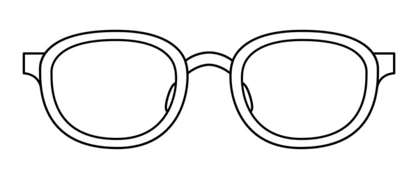 波士顿镜框时尚配饰插图 女用太阳镜前景 轮廓型 平边眼镜 镜像素描型 背景为白色的镜片 — 图库矢量图片