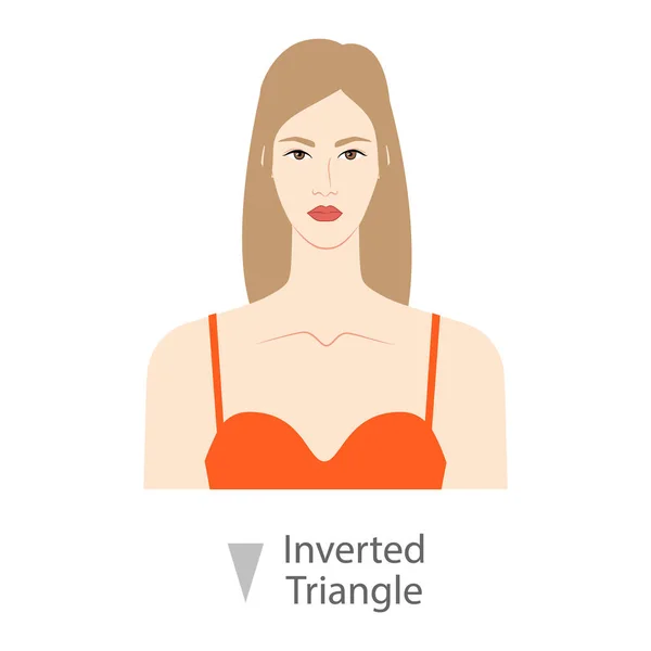 Γυναίκες Αντιμετωπίζουν Ανεστραμμένο Τύπο Σχήματος Τριγώνου Διάγραμμα Κειμένου Γυναικεία Vector — Διανυσματικό Αρχείο