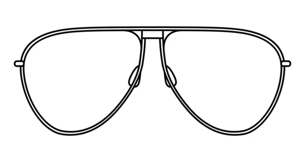 Teardrop Shape Aviator Frame Glasses Fashion Accessory Illustration Sunglass Front — Stock Vector