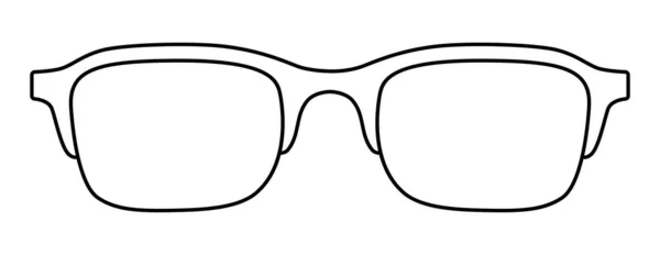 正方形镜框 时尚饰品插图 男男女女的太阳镜前景 异质轮廓 平边眼镜 镜框轮廓 白色背景隔离 — 图库矢量图片
