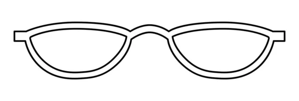 Half Eye Πλαίσιο Γυαλιά Μόδας Αξεσουάρ Εικονογράφηση Γυαλί Ηλίου Εμπρόσθια — Διανυσματικό Αρχείο