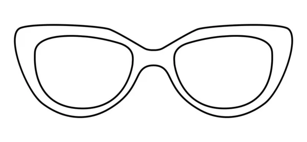 Retro Rám Brýle Módní Doplňky Ilustrace Sluneční Brýle Přední Pohled — Stockový vektor
