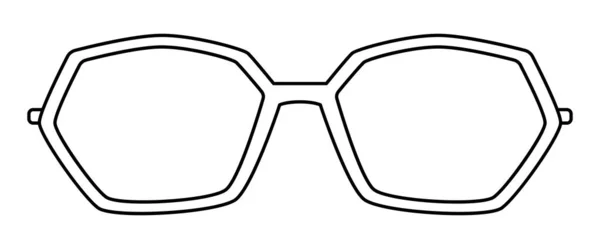 Octágono Gafas Montura Moda Accesorio Ilustración Vista Frontal Gafas Sol — Archivo Imágenes Vectoriales
