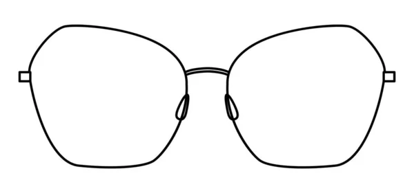 Кошачий Глаз Рамки Очки Моды Аксессуар Иллюстрации Sunglass Front View — стоковый вектор