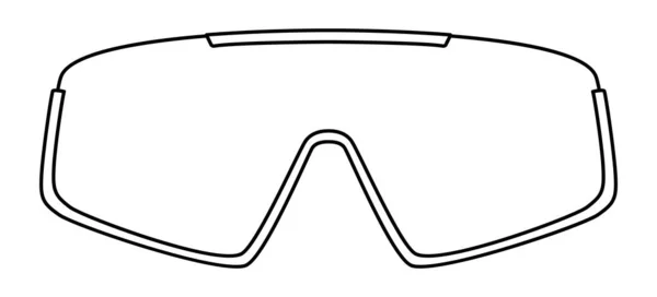 Ski Shield Rám Brýle Módní Doplněk Ilustrace Sluneční Brýle Přední — Stockový vektor