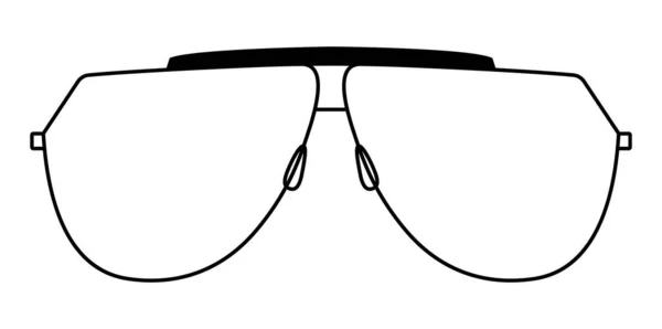 Angular Aviator Quadro Óculos Moda Acessório Ilustração Visão Frontal Vidro — Vetor de Stock