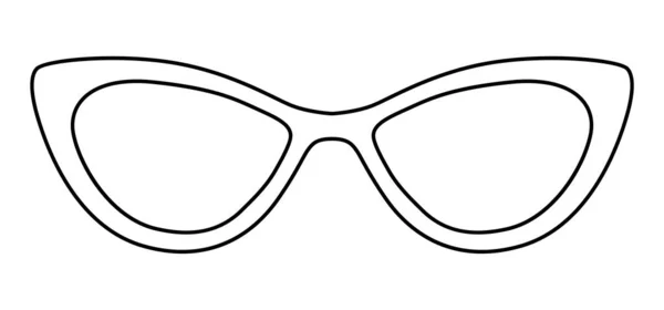 Gato Olho Moldura Óculos Moda Acessório Ilustração Visão Frontal Vidro — Vetor de Stock