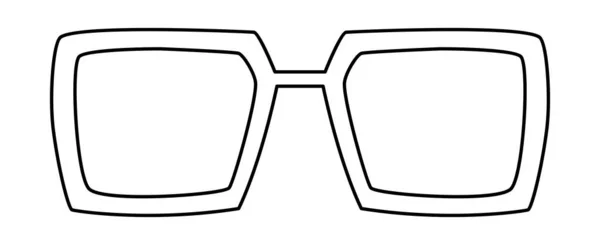 Retro Cuadrado Gafas Montura Moda Accesorio Ilustración Vista Frontal Gafas — Archivo Imágenes Vectoriales