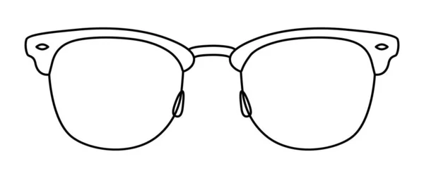 球杆主框眼镜时尚饰品插图 女用太阳镜前视镜 异质轮廓 平边眼镜 镜框轮廓 白色轮廓 — 图库矢量图片