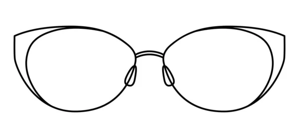 Gafas Montura Almendra Moda Accesorio Ilustración Vista Frontal Gafas Sol — Archivo Imágenes Vectoriales