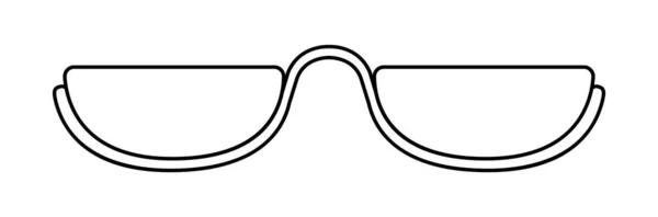 Top Rimless Rám Brýle Módní Doplňky Ilustrace Sluneční Brýle Přední — Stockový vektor