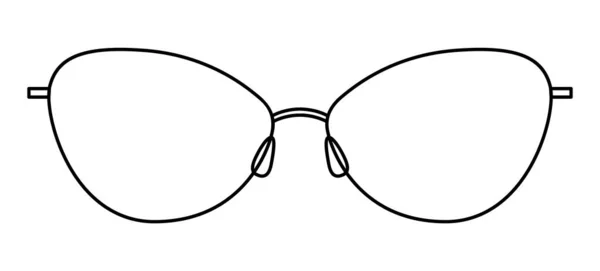 Gafas Montura Almendra Moda Accesorio Ilustración Vista Frontal Gafas Sol — Archivo Imágenes Vectoriales