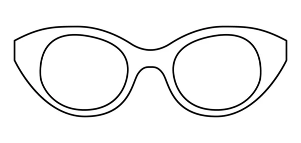 Retro Quadro Óculos Moda Acessório Ilustração Visão Frontal Vidro Solar — Vetor de Stock