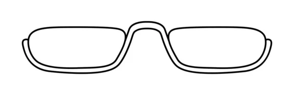 Top Rimless Gafas Montura Moda Accesorio Ilustración Vista Frontal Gafas — Archivo Imágenes Vectoriales