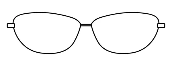 Amêndoa Moldura Óculos Moda Acessório Ilustração Visão Frontal Vidro Solar — Vetor de Stock