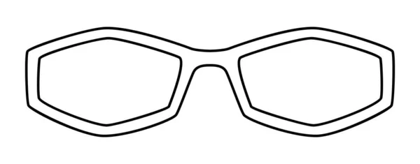 Slim Octagon Çerçeve Gözlükleri Moda Aksesuarları Erkekler Kadınlar Için Güneş — Stok Vektör