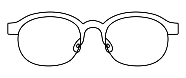 半边边框眼镜时尚配饰图解 男男女女的太阳镜前景 异质轮廓 平边眼镜 镜框轮廓 白色背景隔离 — 图库矢量图片