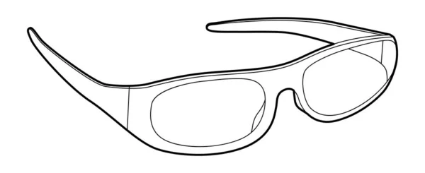 Wrap Brille Mode Accessoire Illustration Sonnenbrille Ansicht Für Männer Frauen — Stockvektor