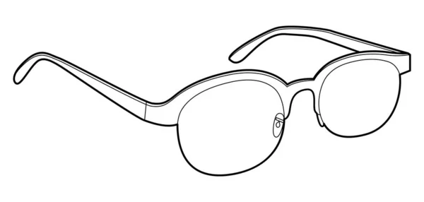 Meia Borda Moldura Óculos Moda Acessório Ilustração Vidro Sol Vista — Vetor de Stock