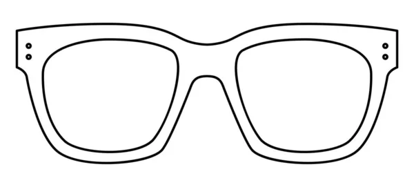 Angular Wellington Quadro Óculos Moda Acessório Ilustração Visão Frontal Vidro — Vetor de Stock