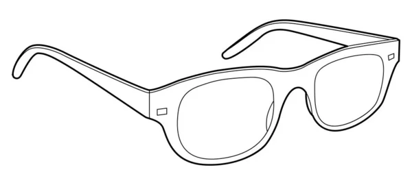 Horn Rimmed Wayfarer Frame Glasses Fashion Accessory Illustration Sunglass View — Stock Vector
