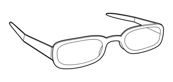 Dobrável Meio Olho Moldura Óculos Moda Acessório Ilustração Vidro Sol — Vetor de Stock