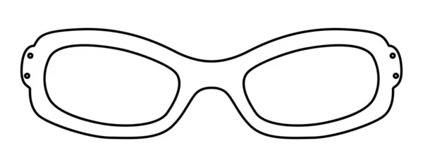 Slim Statement Gafas Montura Moda Accesorio Ilustración Vista Frontal Gafas — Archivo Imágenes Vectoriales