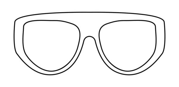 宽松的Wraparound盾牌框架眼镜时尚配饰插图 女用太阳镜前景 异质轮廓型 平边眼镜镜框 镜框轮廓型 — 图库矢量图片
