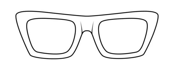Gato Retangular Olho Quadro Óculos Moda Acessório Ilustração Visão Frontal —  Vetores de Stock